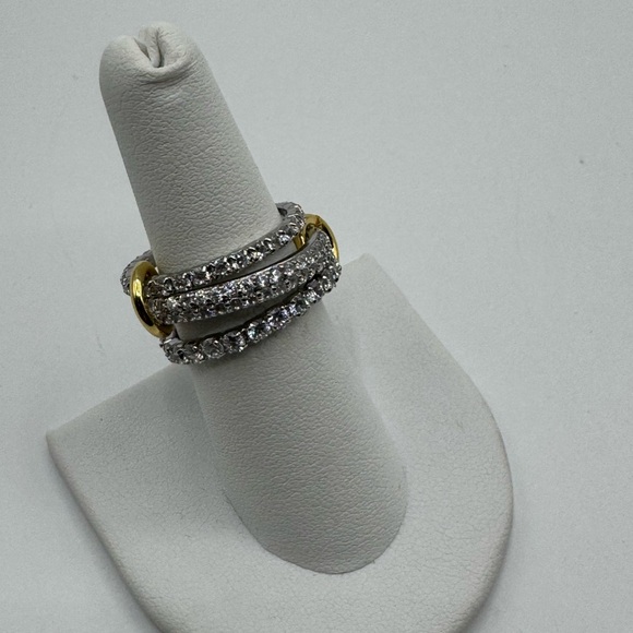 18k 3-Row Stack Ring - Picture 8 of 9